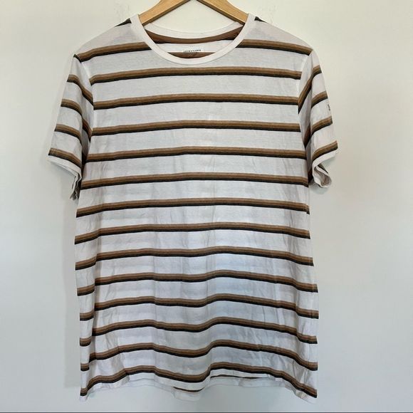 Denim & Flower‎ Ricky Singh Mens XL Striped Short Sleeve Crewneck Shirt EUC - Picture 1 of 9